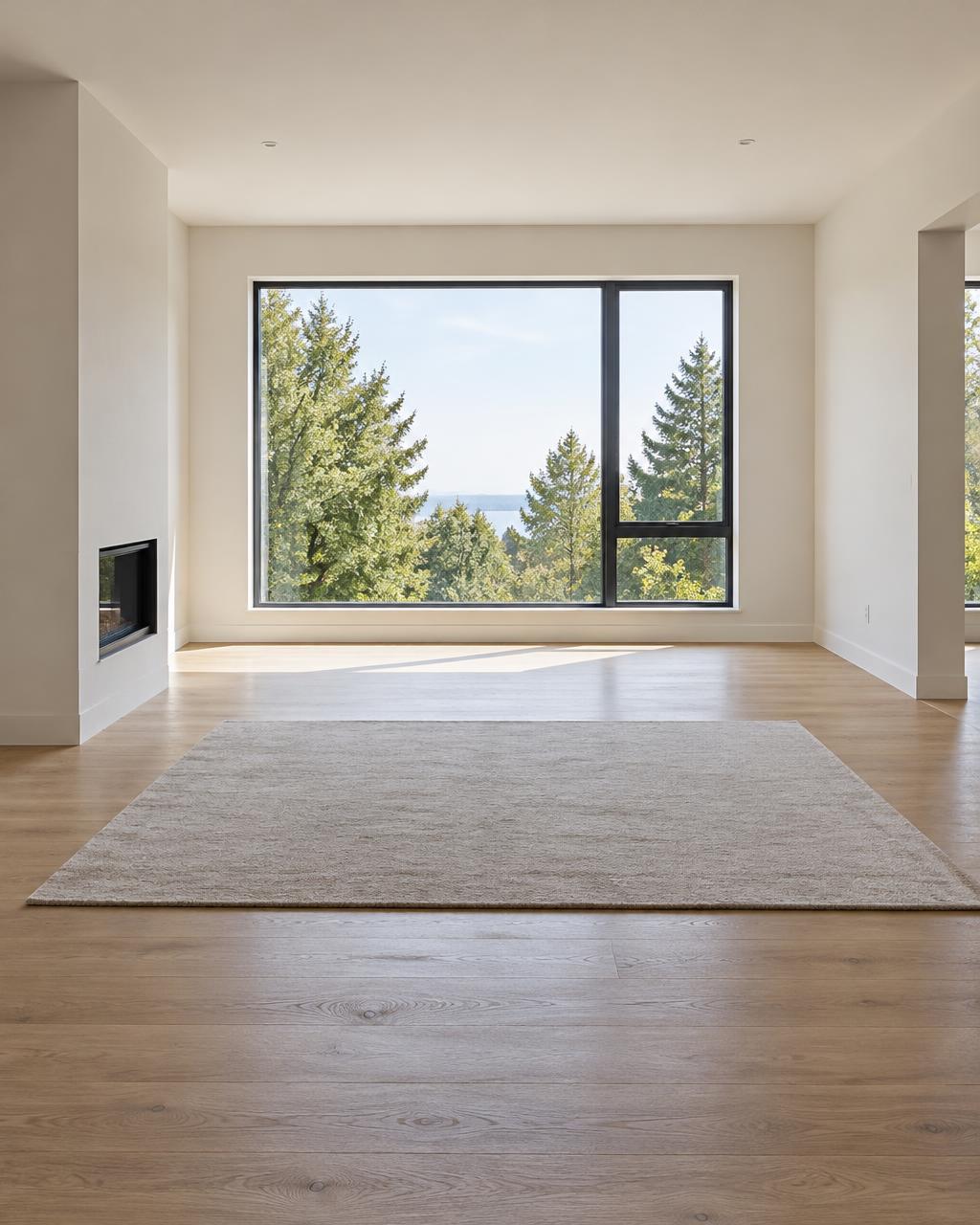 An empty bright living room